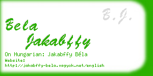 bela jakabffy business card